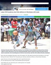 AKA Mombasa's boys' basketball team is featured in Standard Media. AKA Mombasa's boys' basketball team is featured in Standard Media.