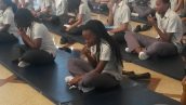 DP1 meditation session on mindfulness led by DP2 students using chocolate as a focus