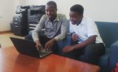 Telvin Kameta (Year 10) with his supervisor, Mr. Wilfred Masese. Telvin Kameta (Year 10) with his supervisor, Mr. Wilfred Masese.