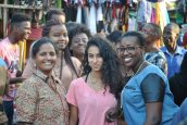 The group at a market in Kigali