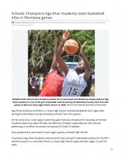 AKA Mombasa basketball team featured in The Standard for retaining their tittles at county games AKA Mombasa basketball team featured in The Standard for retaining their tittles at county games