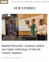 Raphael Mwachiti is featured in The Aga Khan Development Network for his project idea. Raphael Mwachiti is featured in The Aga Khan Development Network for his project idea.