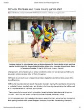 AKA Mombasa basketball teams mentioned in The Standard on preparedness to defend titles at County games after Sub-county win AKA Mombasa basketball teams mentioned in The Standard on preparedness to defend titles at County games after Sub-county win
