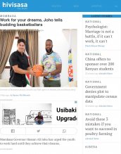 AKA Mombasa's girls' and boys' basketball teams are featured in Hivisasa. AKA Mombasa's girls' and boys' basketball teams are featured in Hivisasa.