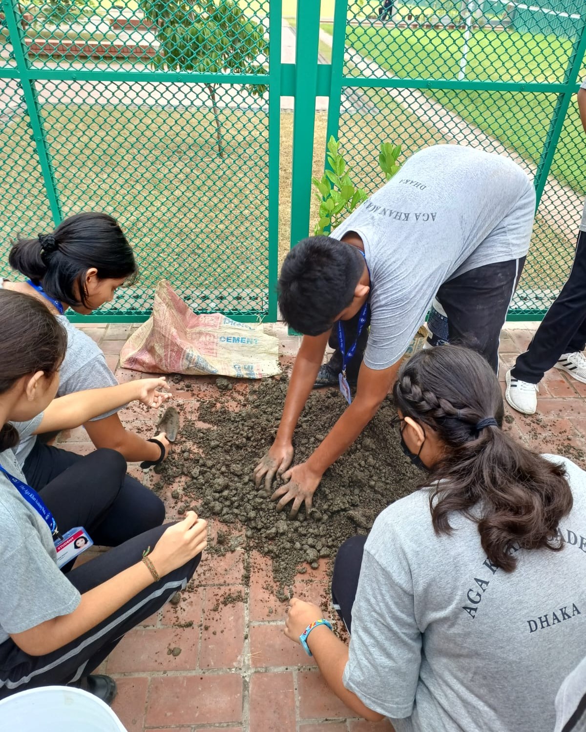 Grade 7 students farms organic vegetables at the Academy. 