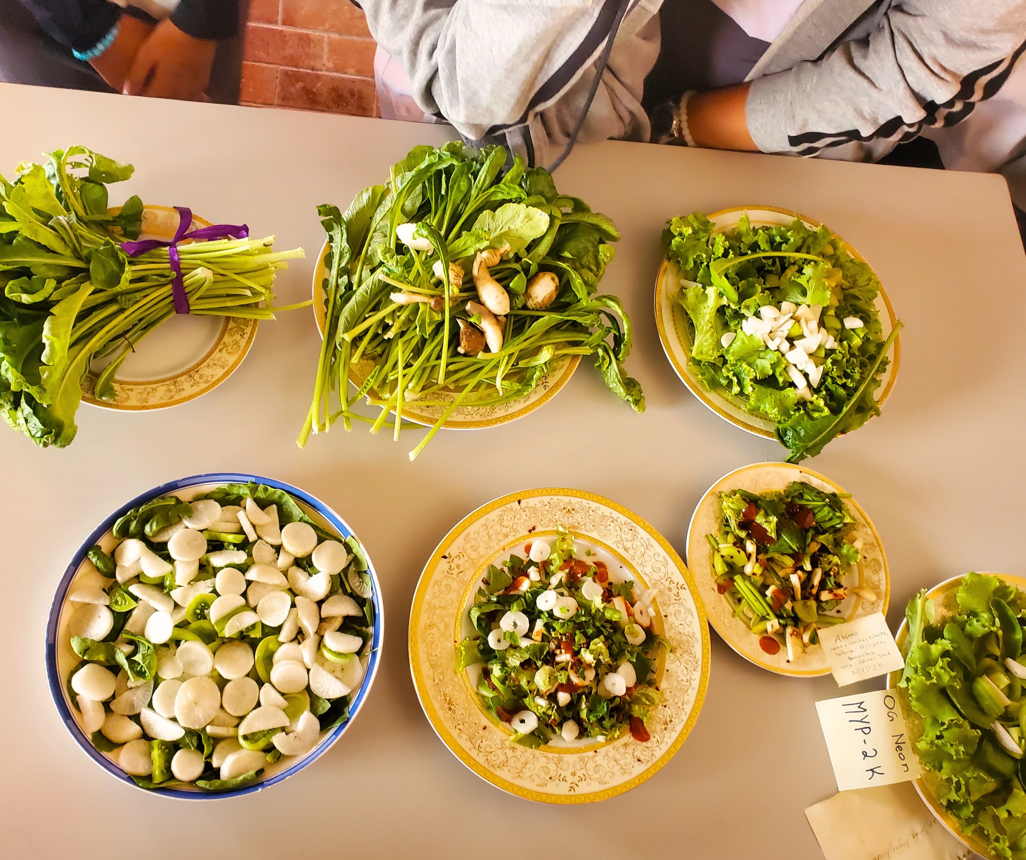 Freshly mixed vegetable salad by the Grade 7 students.  