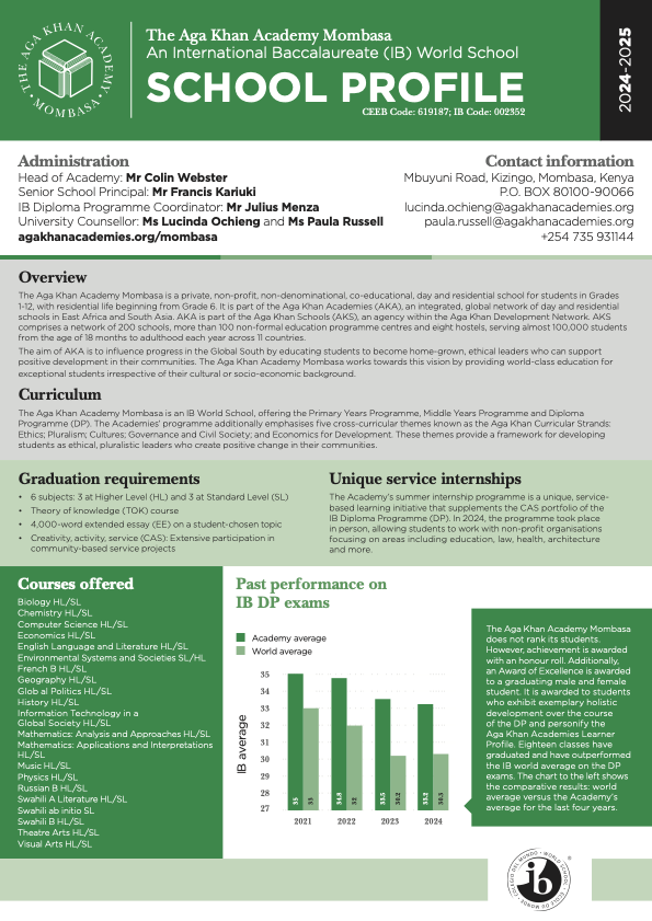 AKA Mombasa 2024–2025 IB School Profile