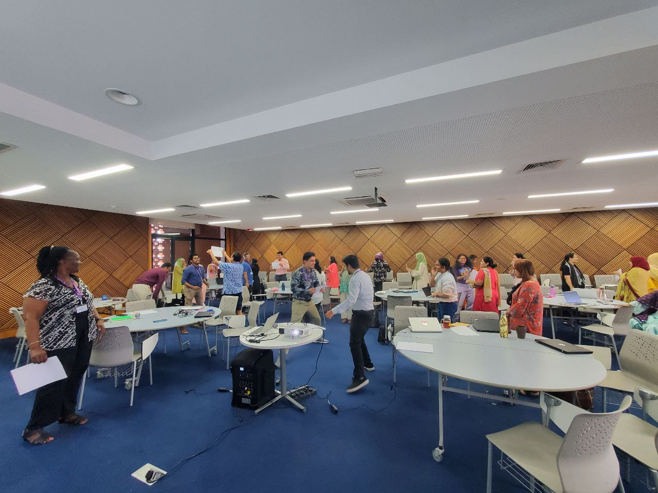 Teachers taking part in the ice-breaking session