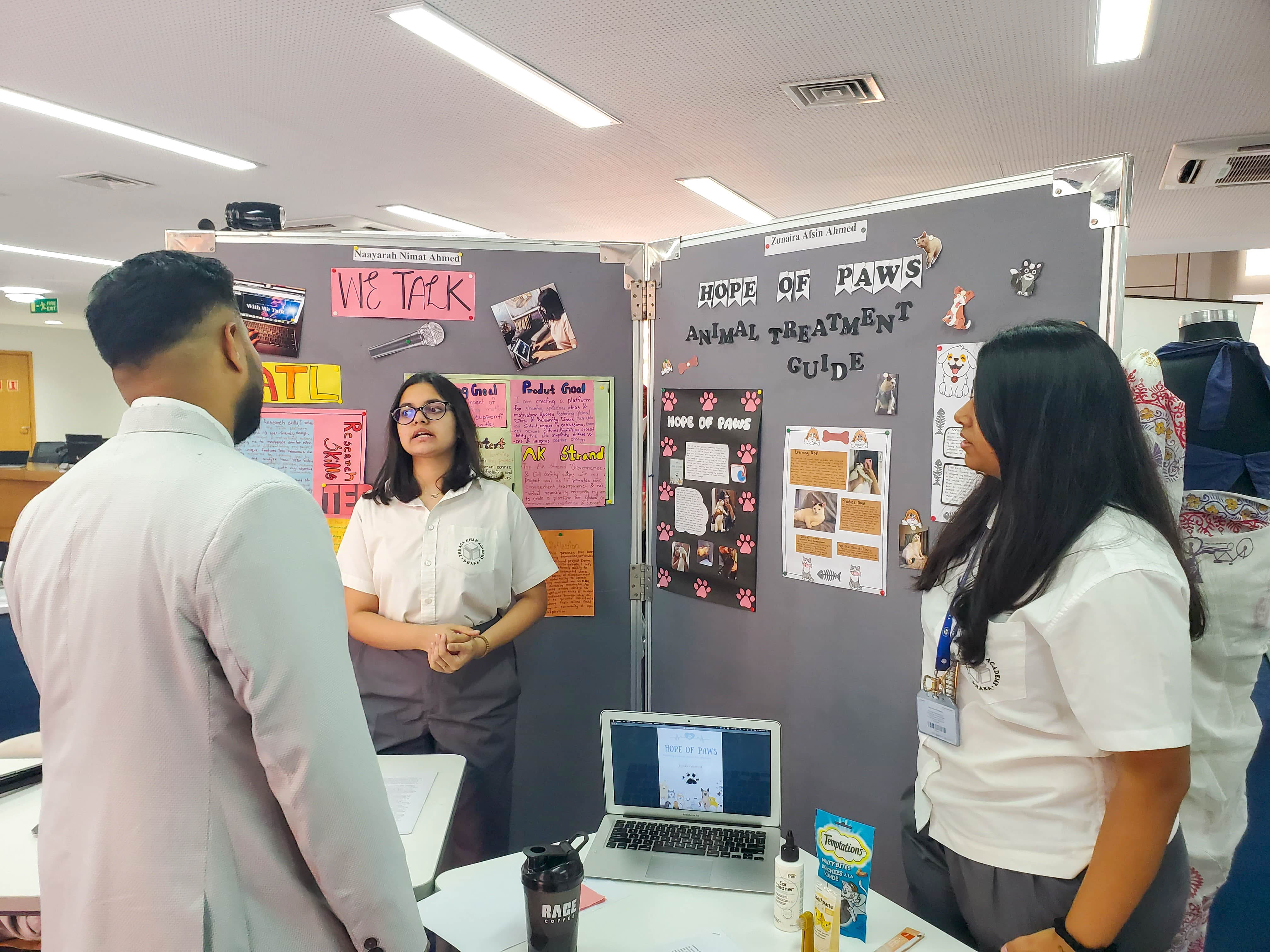 Student presenting at Personal Project Exhibition