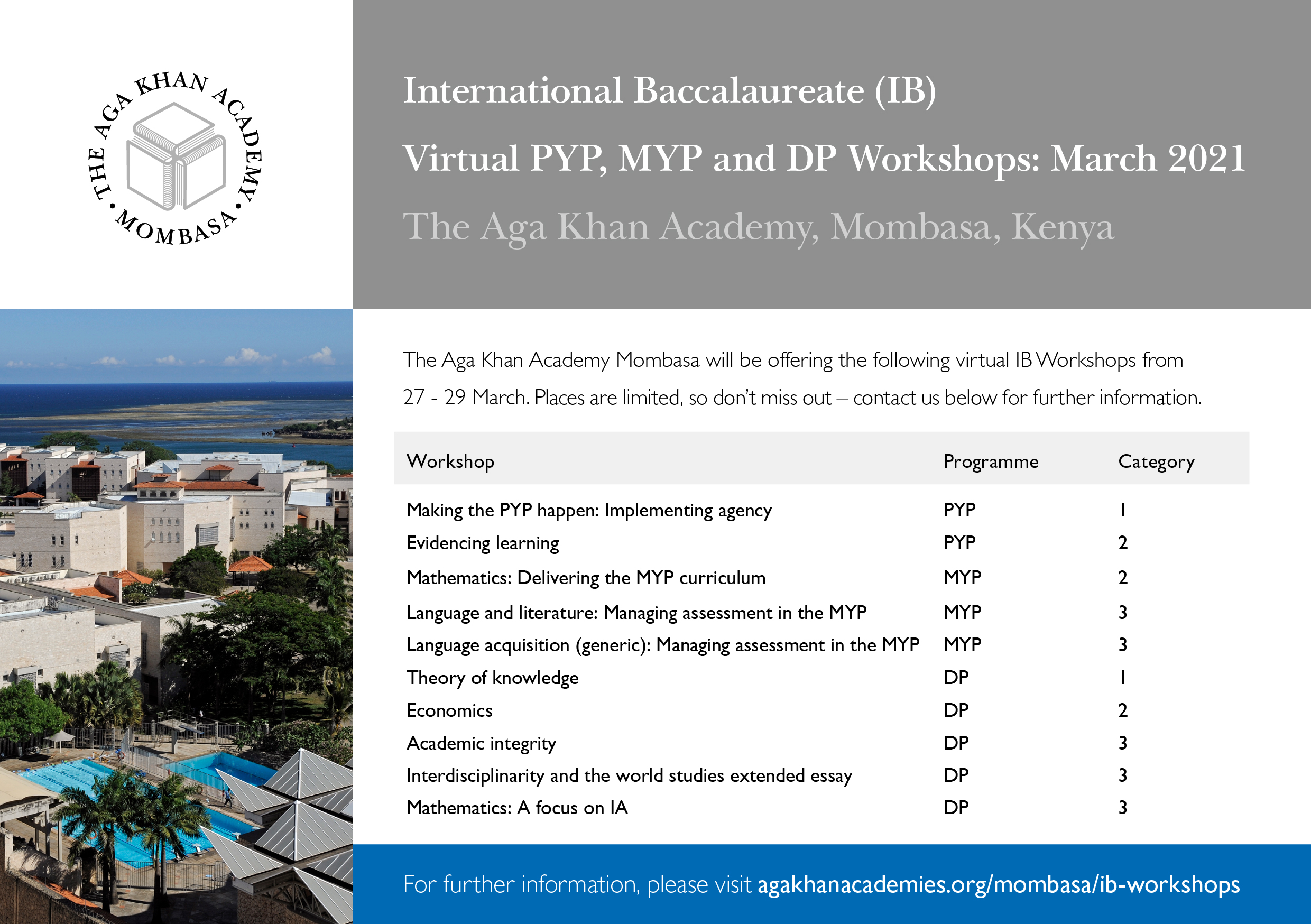 AKA Mombasa 2021 IB Workshops