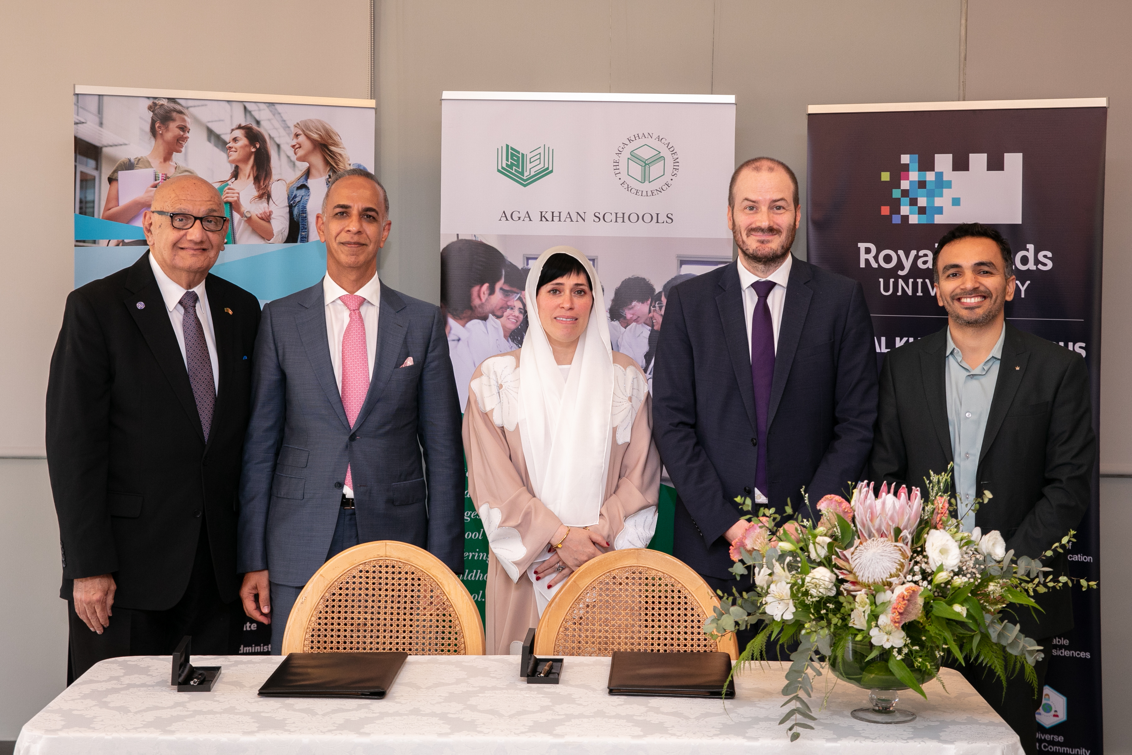 Aga Khan Schools leadership team with Dr Alaa Mohamad, Vice President – Corporate and Government Relations for Royal Roads University – Ras Al Khaimah Campus.