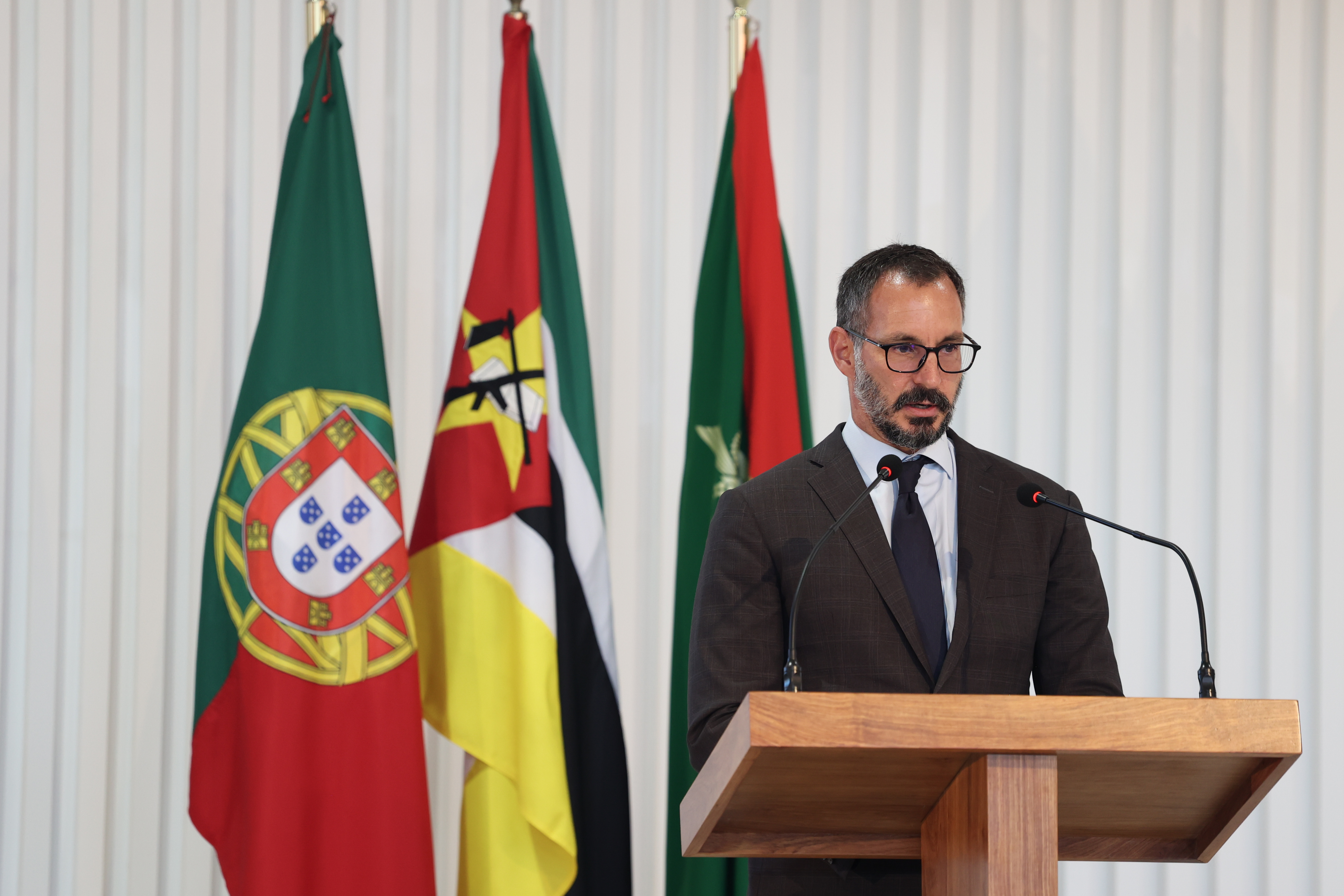 Prince Rahim Aga Khan addressing guests at the inauguration of the Aga Khan Academy Maputo on 19 March 2022