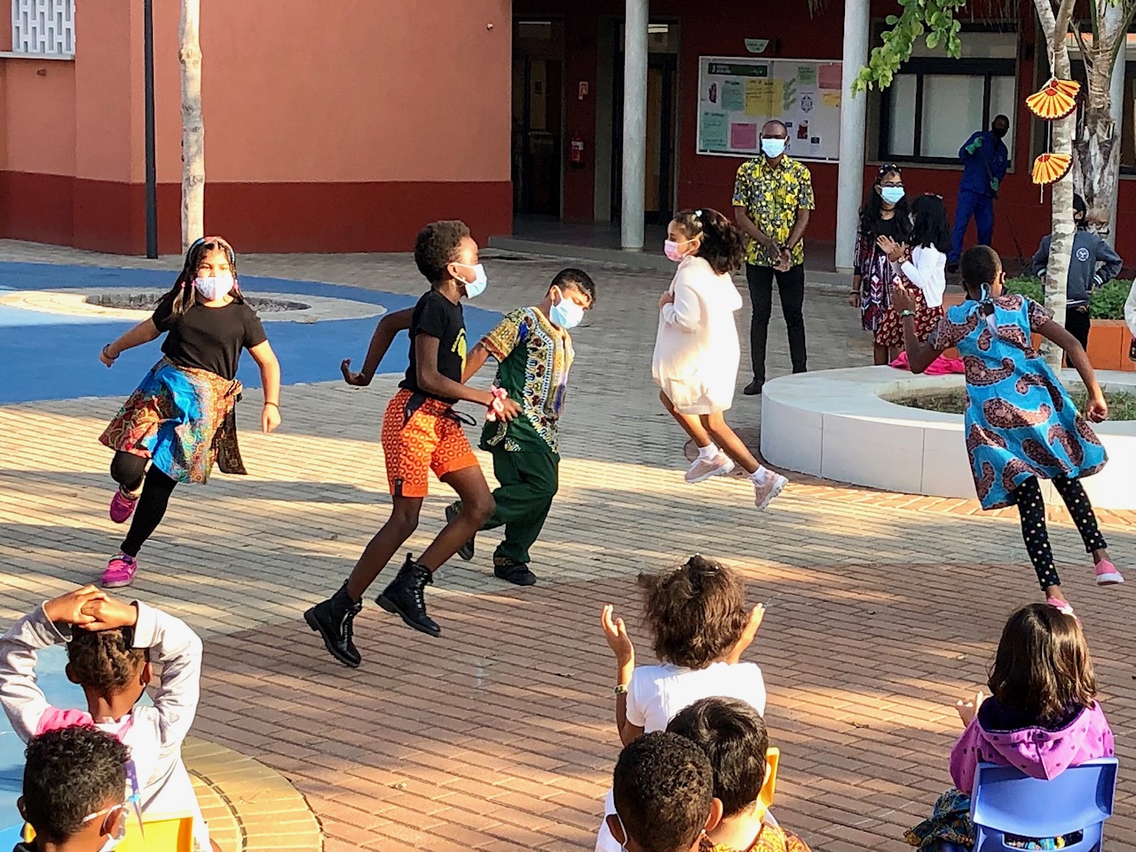 Junior School students playing activities for Africa Day