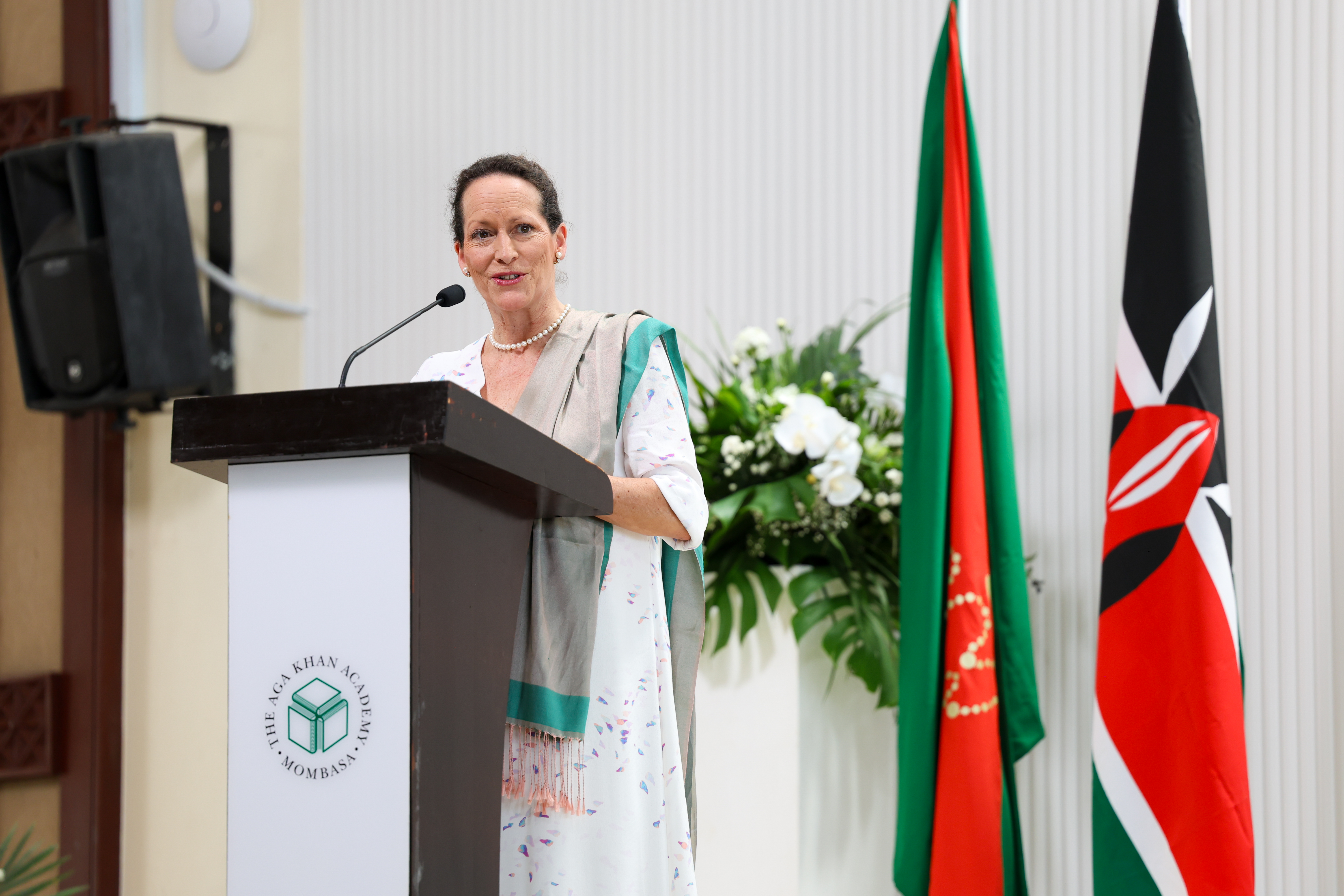 Princess Zahra Aga Khan delivering her address at the Academy.