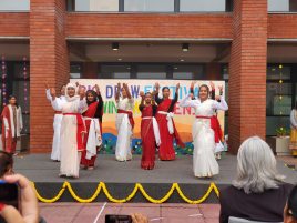 Senior School students performing in the Big Draw opening assembly  