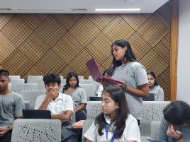 Students presenting at the MUN session