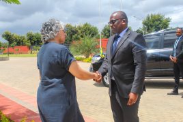 H.E. Mr Nikobisanzwe greeted by Head of Academy Andrea Spinner
