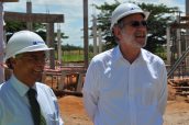 His Excellency Nazim Ahmad and Ambassador Katz inspect the construction site