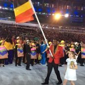Joshua bears the Uganda flag at the 2016 Rio Olympic Games