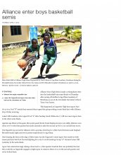 AKA Mombasa's boys' basketball team is featured in the Daily Nation.