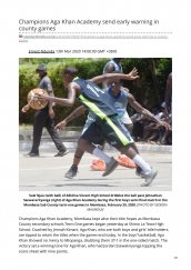 AKA Mombasa basketball teams mentioned in The Standard for wonderful start at County games.