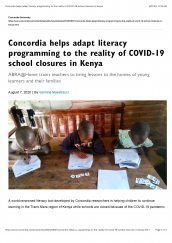 The Aga Khan Academies is featured on Concordia University's news webpage.