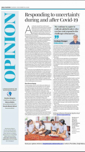  The Director of the Aga Khan Academies, Graham Ranger pens an article for the Nation about how the Academies have been responding to the COVID-19 pandemic. 