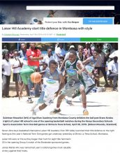AKA Mombasa's boys' basketball team is featured in Standard Media.