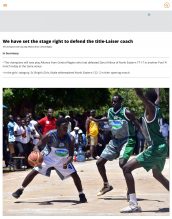 AKA Mombasa's boys' basketball team is featured in The Star.